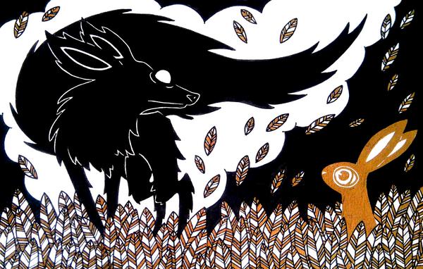 le-loup-noir-et-le-lievre-dore